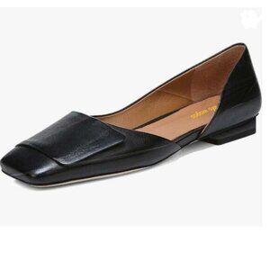 Wo Wagas Black Side Cut Block Low Heels Square Toe Pump Working Party